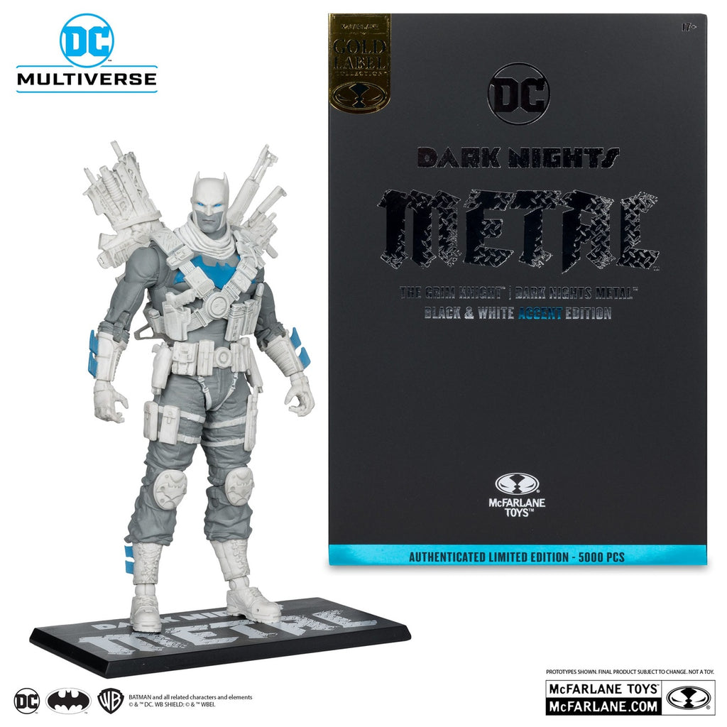 Produktbild DC Multiverse Actionfigur The Grim Knight (Dark Nights: Metal) (Black & White Accent Edition) (Gold Label) 18 cm
