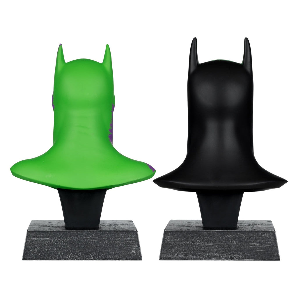 Produktbild Batman DC Direct Mini-replika 1/3 2-pack Batmanmasker Hush & Knightfall (Jokerized) (Gold Label) 18 cm