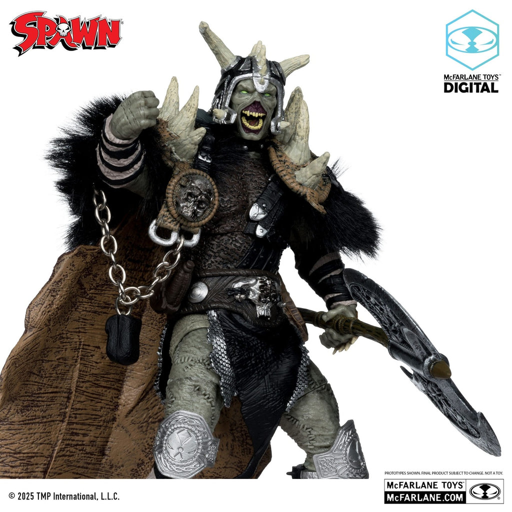 Product image Spawn Bloodaxe Action Figure with Horse (Spawn: The Dark Ages) (McFarlane Toys 30th Anniversary) (Gold Label) 18 cm