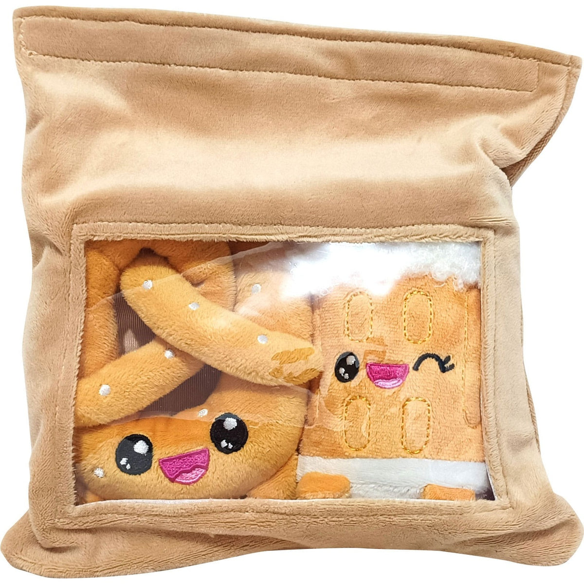 Produktbild Yummis Together plyschfigurer 2-pack Pretzel & Öl i Take Away Bag 21 cm