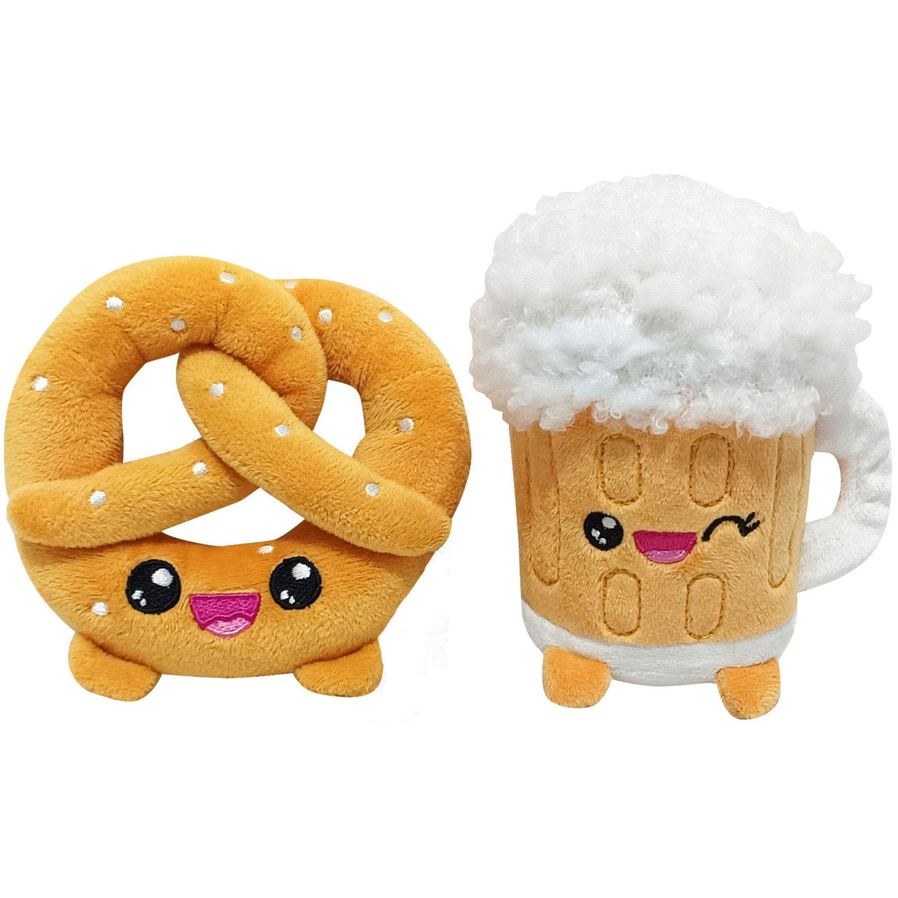 Produktbild Yummis Together plyschfigurer 2-pack Pretzel & Öl i Take Away Bag 21 cm