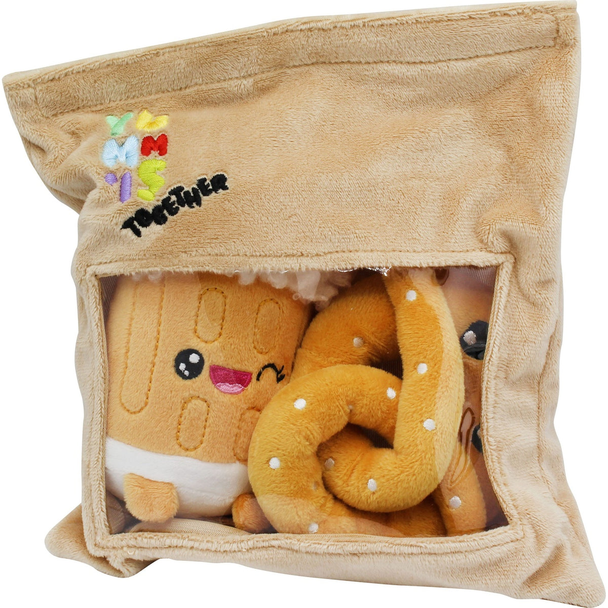 Produktbild Yummis Together plyschfigurer 2-pack Pretzel & Öl i Take Away Bag 21 cm