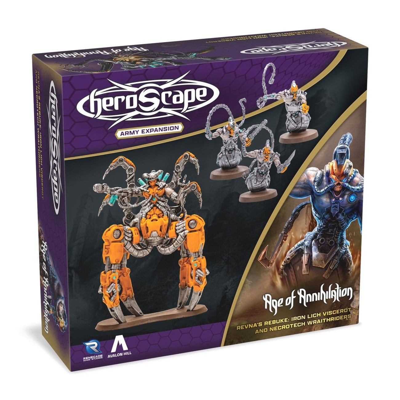 Produktbild Heroscape Expansion Revna's Rebuke: Iron Lich Viscerot and Necrotech Wraithriders Army *Engelsk version*