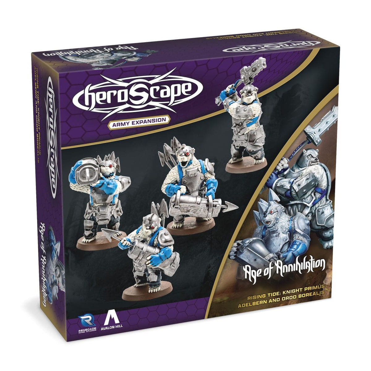 Produktbild Heroscape Expansion Rising Tide – Knight Primus Adelbern & Ordo Borealis Army *Engelsk version*