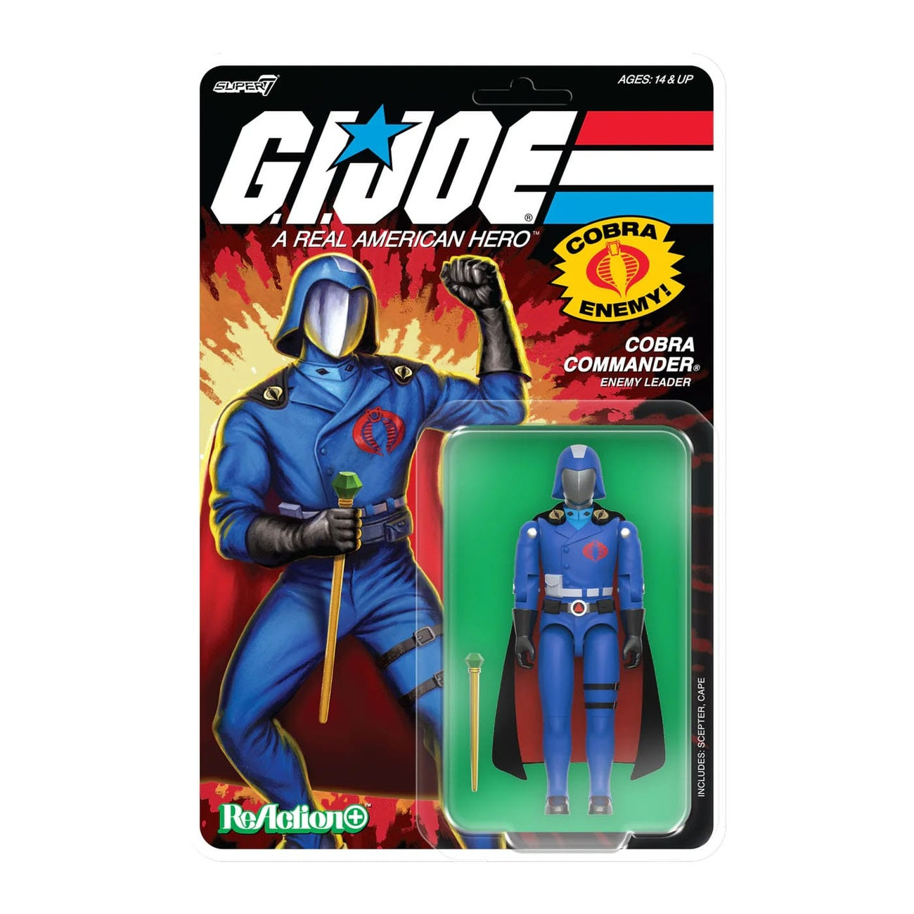 Produktbild GI Joe ReAction+ actionfigur Wave 06 Cobra Commander (Movie, Black Cape) 10 cm