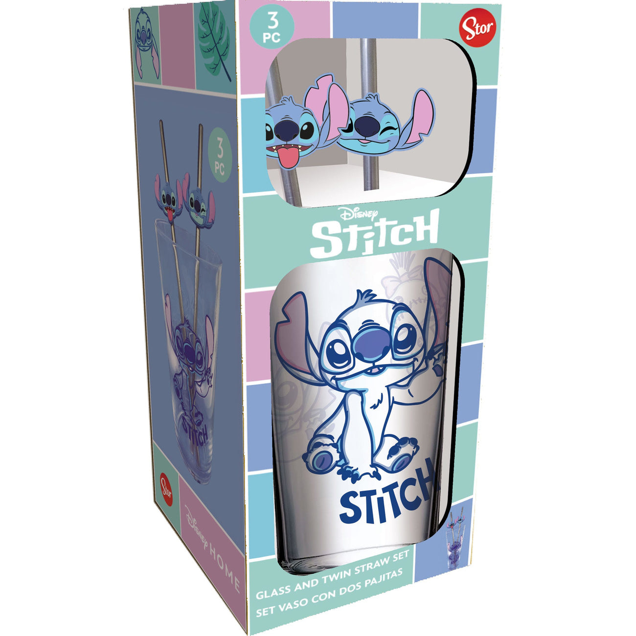 Produktbild Lilo & Stitch glas-tumbler med sugrör Stitch 485 ml