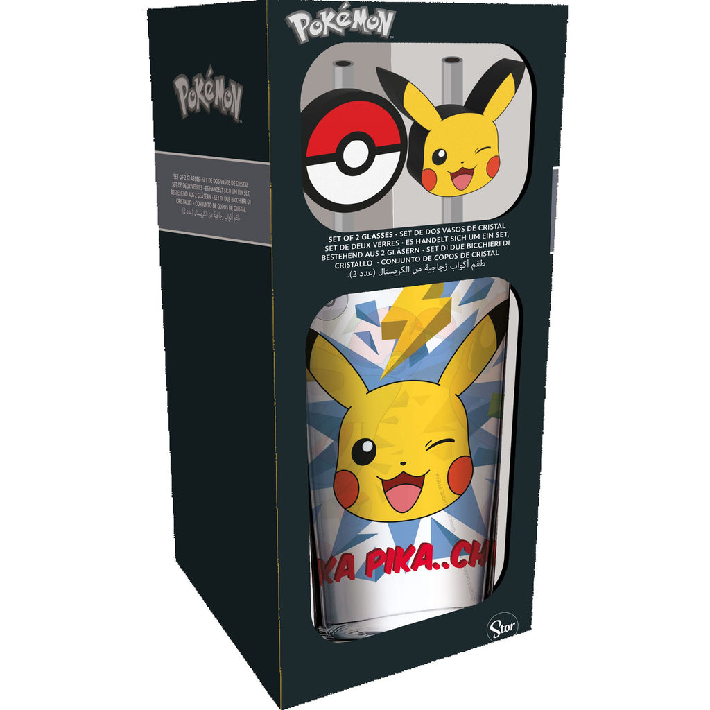 Produktbild Pokémon glas-tumbler med sugrör Pikachu 485 ml