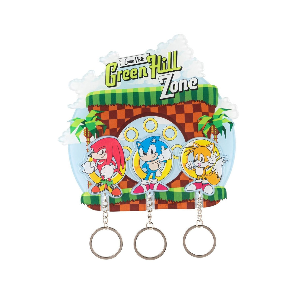 Produktbild Sonic the Hedgehog nyckelhållare inkl. 3 nyckelringar