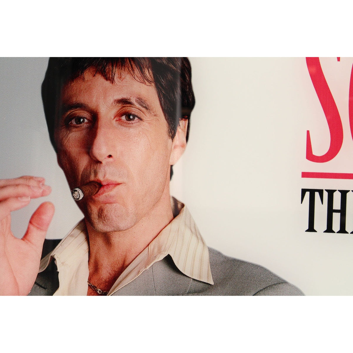 Produktbild Scarface Glasposter The World Is Yours (grå bakgrund) 60 x 30 cm
