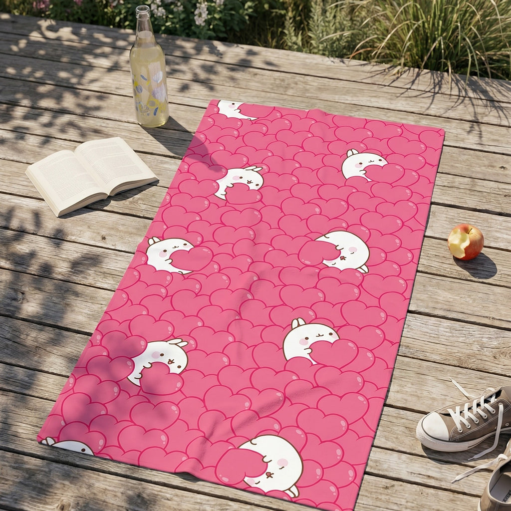 Produktbild Molang Handduk Hearts 150 x 75 cm
