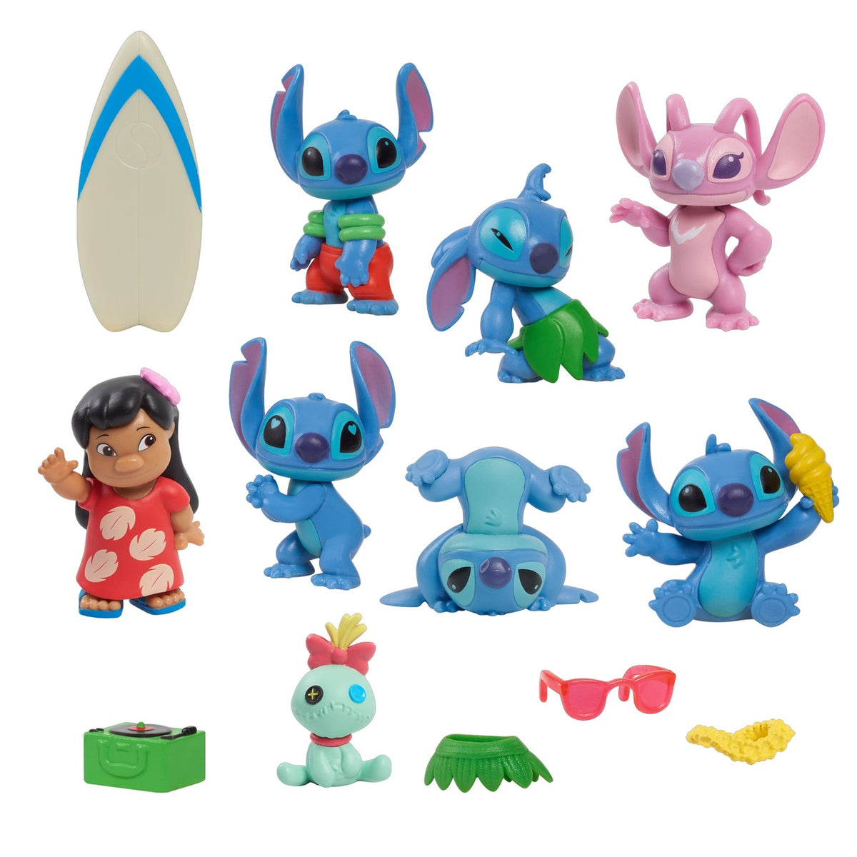 Produktbild Lilo & Stitch Minifigurer 8-pack Stitch Deluxe Figure Set 7 cm