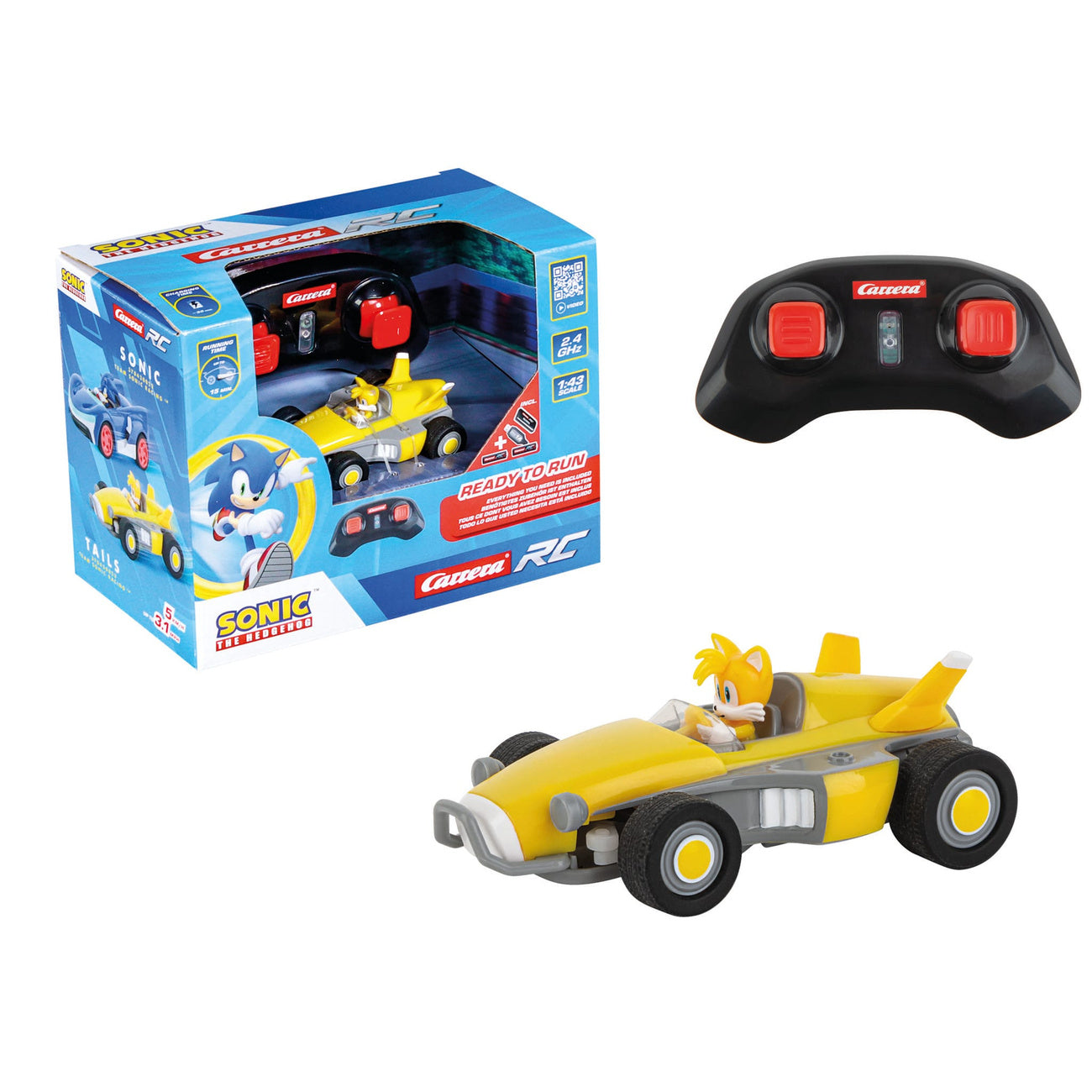 Produktbild Sonic the Hedgehog RC Fjärrstyrd bil 1/43 2,4GHz Mini Tails