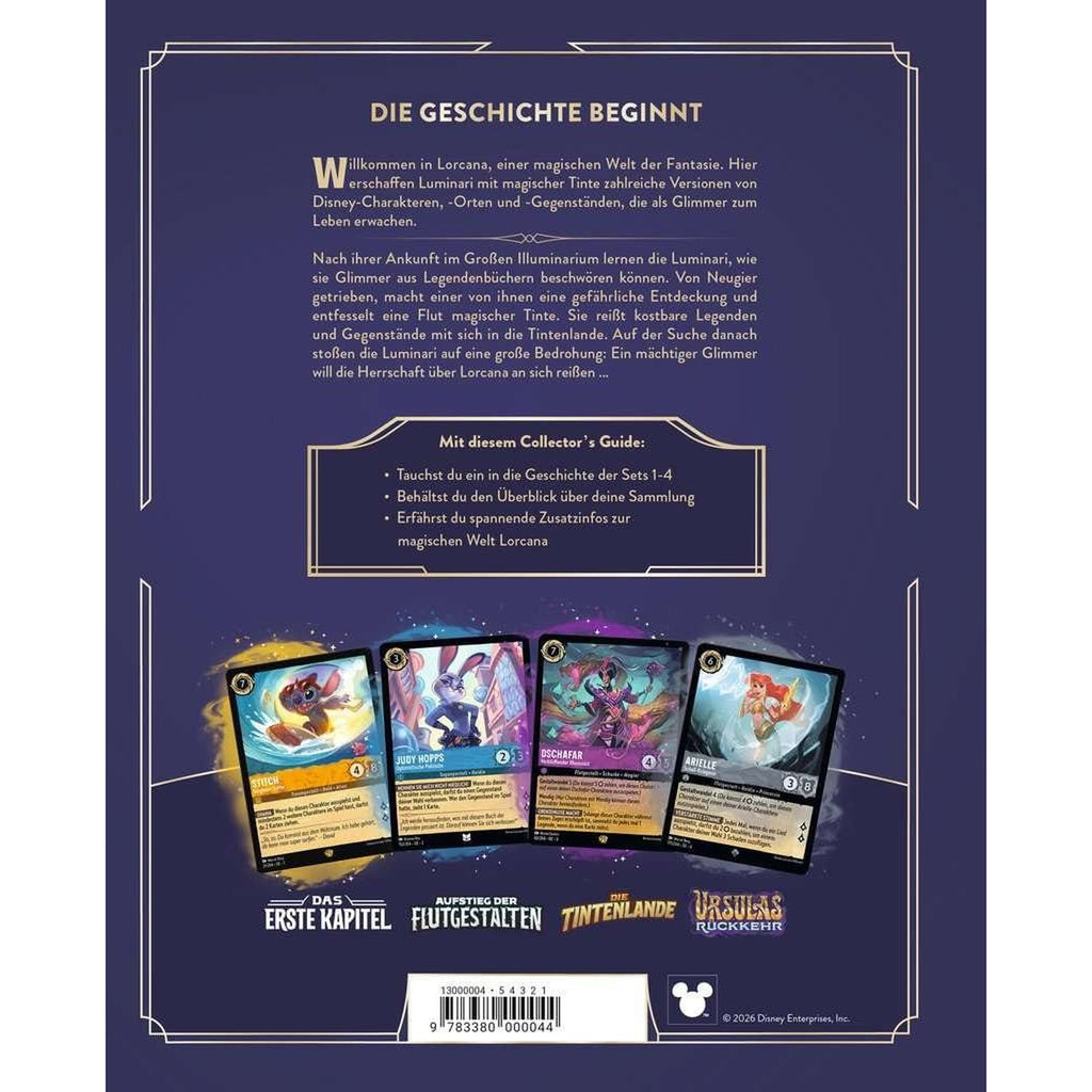 Produktbild Disney Lorcana TCG Bok Den Officiella Samlarguiden: Set 1–4 *Tysk version*