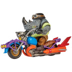 Produktbild Teenage Mutant Ninja Turtles actionfigur med fordon Rocksteady & Chopper 12 cm