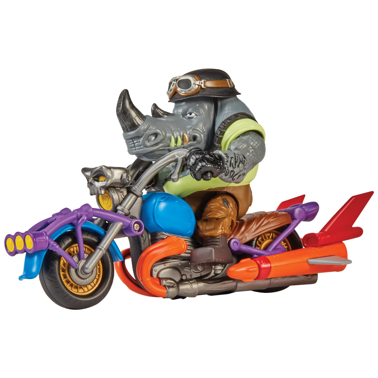Produktbild Teenage Mutant Ninja Turtles actionfigur med fordon Rocksteady & Chopper 12 cm