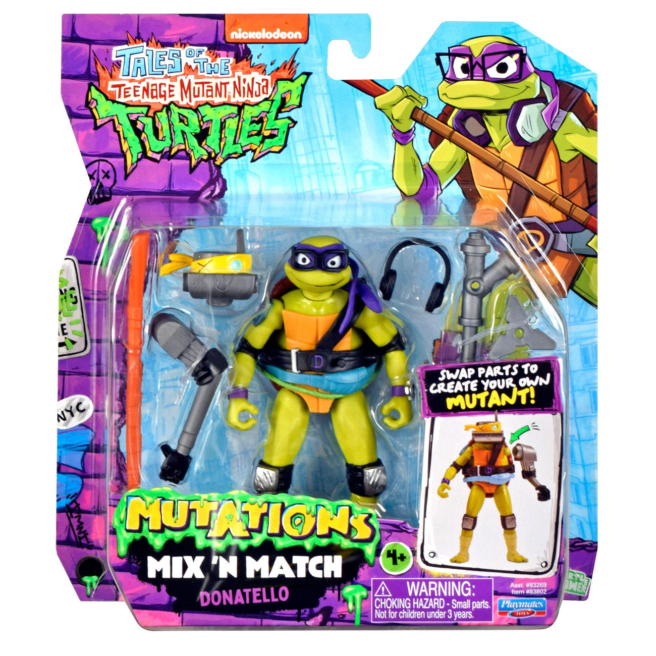 Produktbild Teenage Mutant Ninja Turtles Äventyr Mix 'n Match actionfigur Donatello 12 cm