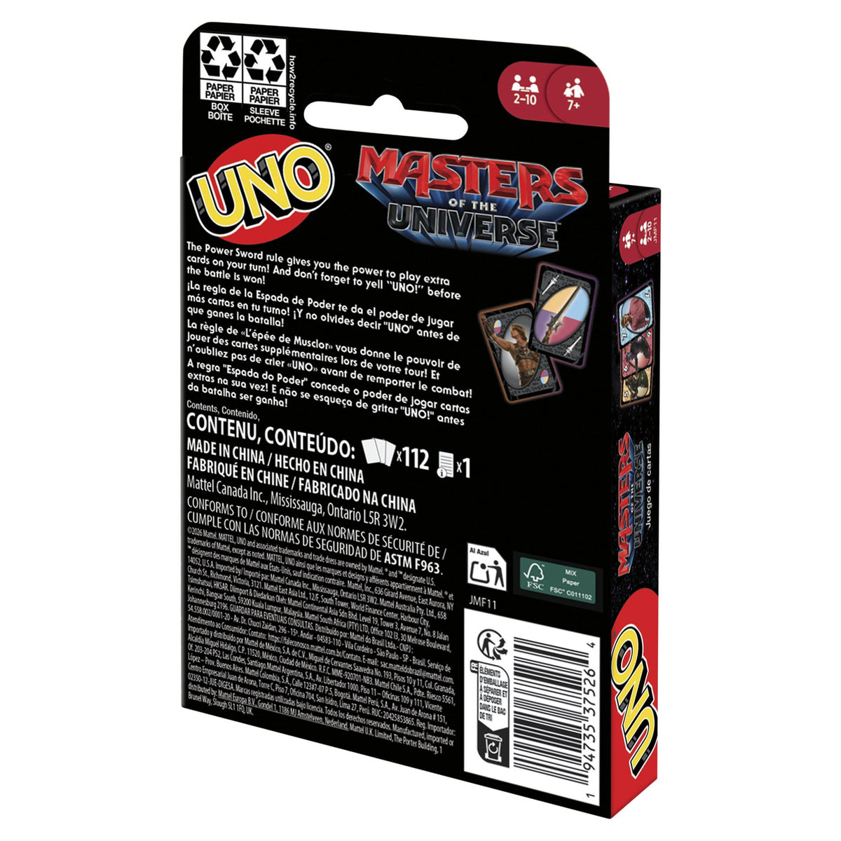 Produktbild Masters of the Universe 2026 Movie UNO-kortspel