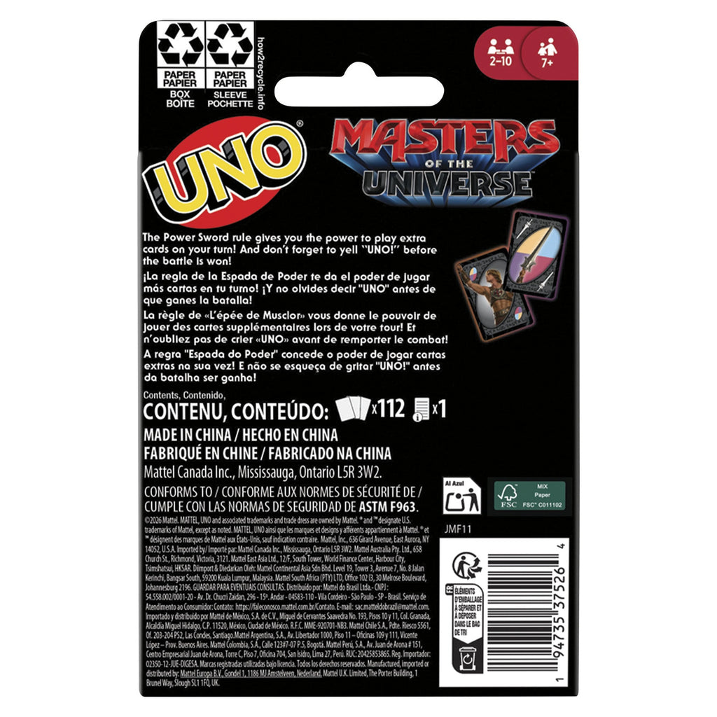 Produktbild Masters of the Universe 2026 Movie UNO-kortspel