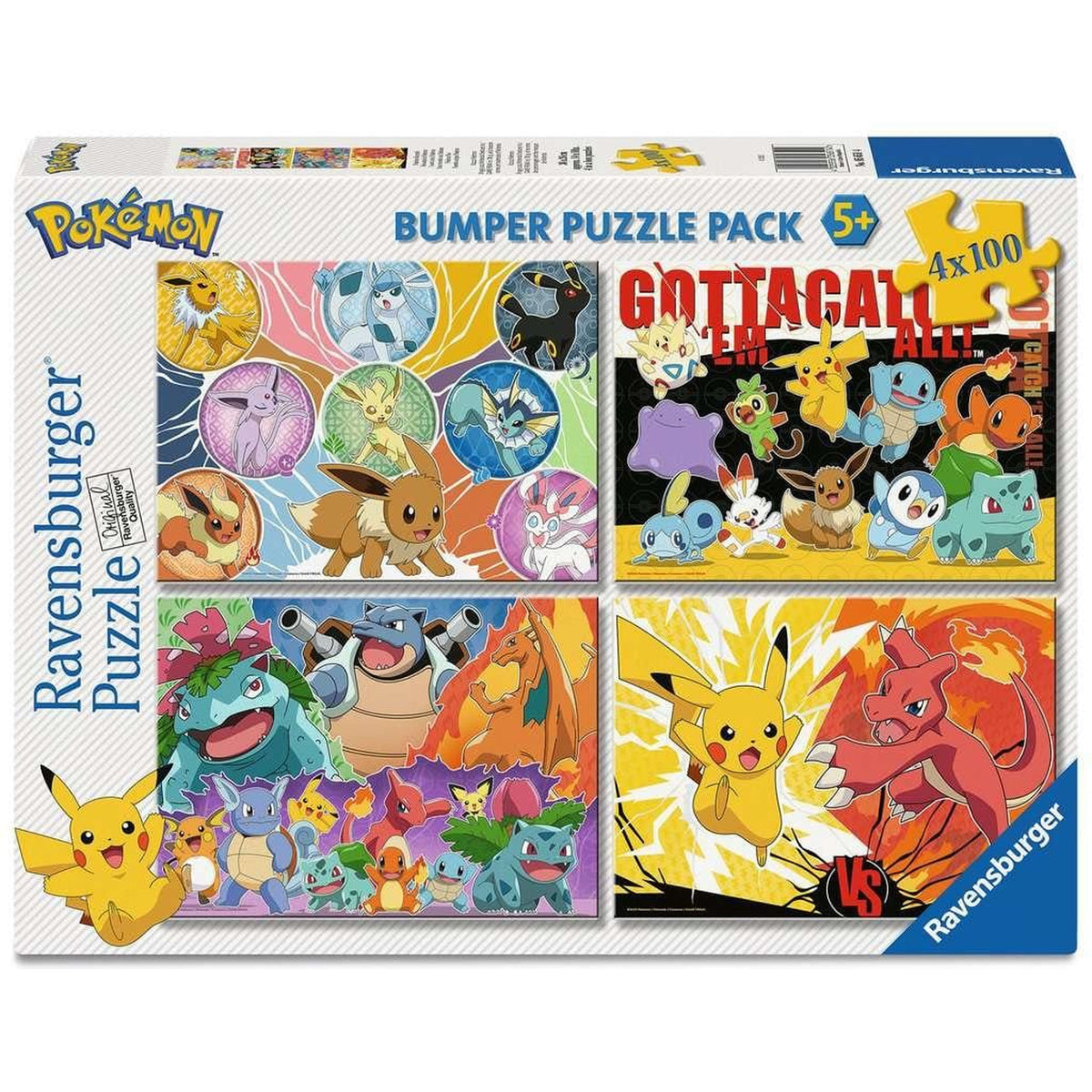 Produktbild Pokémon Pussel 4-pack Pokémonkompisar (4x100 bitar)