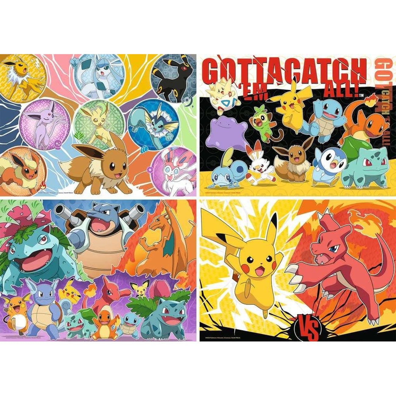 Produktbild Pokémon Pussel 4-pack Pokémonkompisar (4x100 bitar)