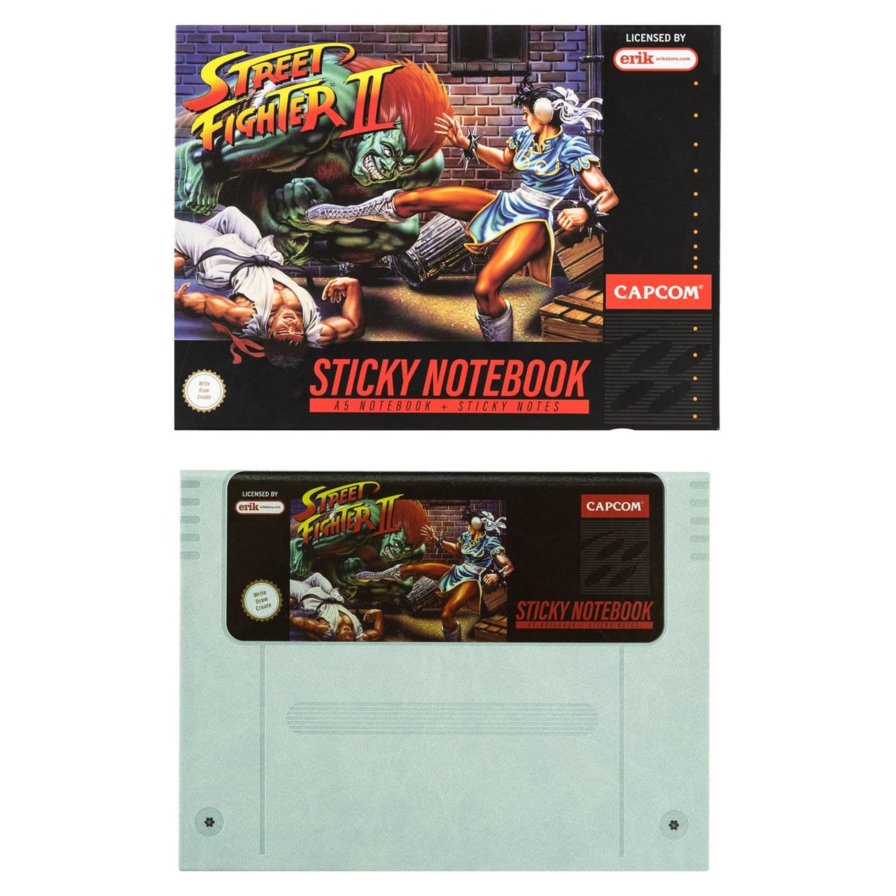 Produktbild Street Fighter Premium anteckningsbok med sticky notes och fodral A5