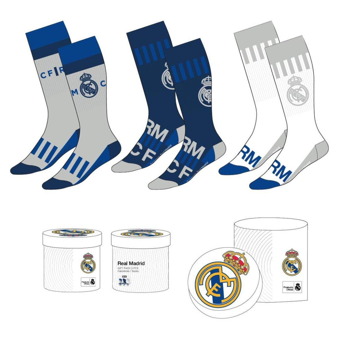 Produktbild Fotbollsstrumpor 3-pack Real Madrid 38-45