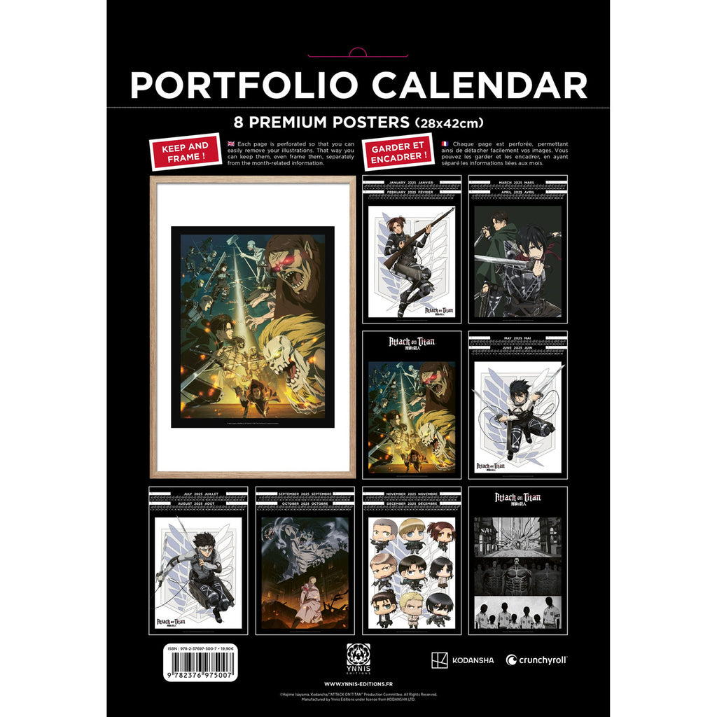 Produktbild Attack on Titan Portfolio-kalender 2025 *Engelsk version*