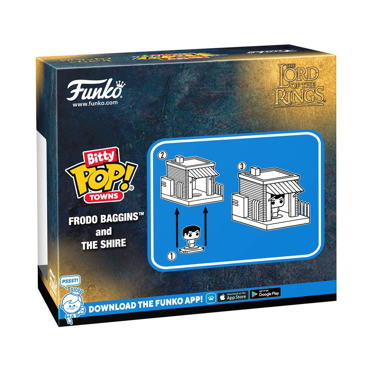 Produktbild Sagan om Ringen Bitty POP! Town Vinylfigur Frodo i Fylke