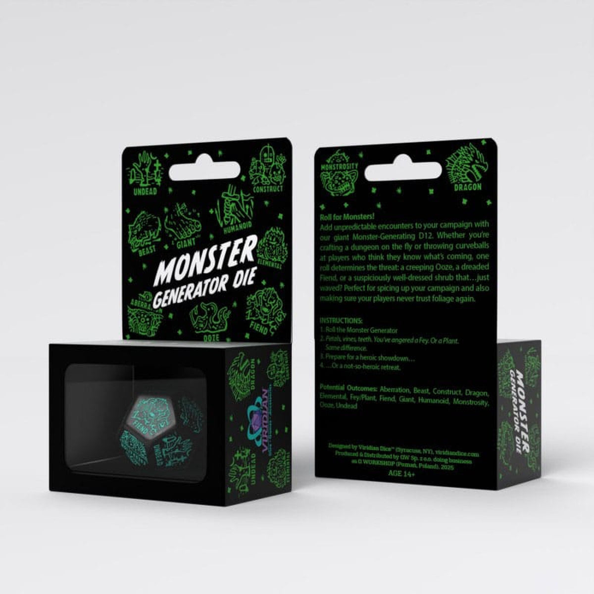 Produktbild Viridian Dice Jumbo Monster Generator D12 Tärning