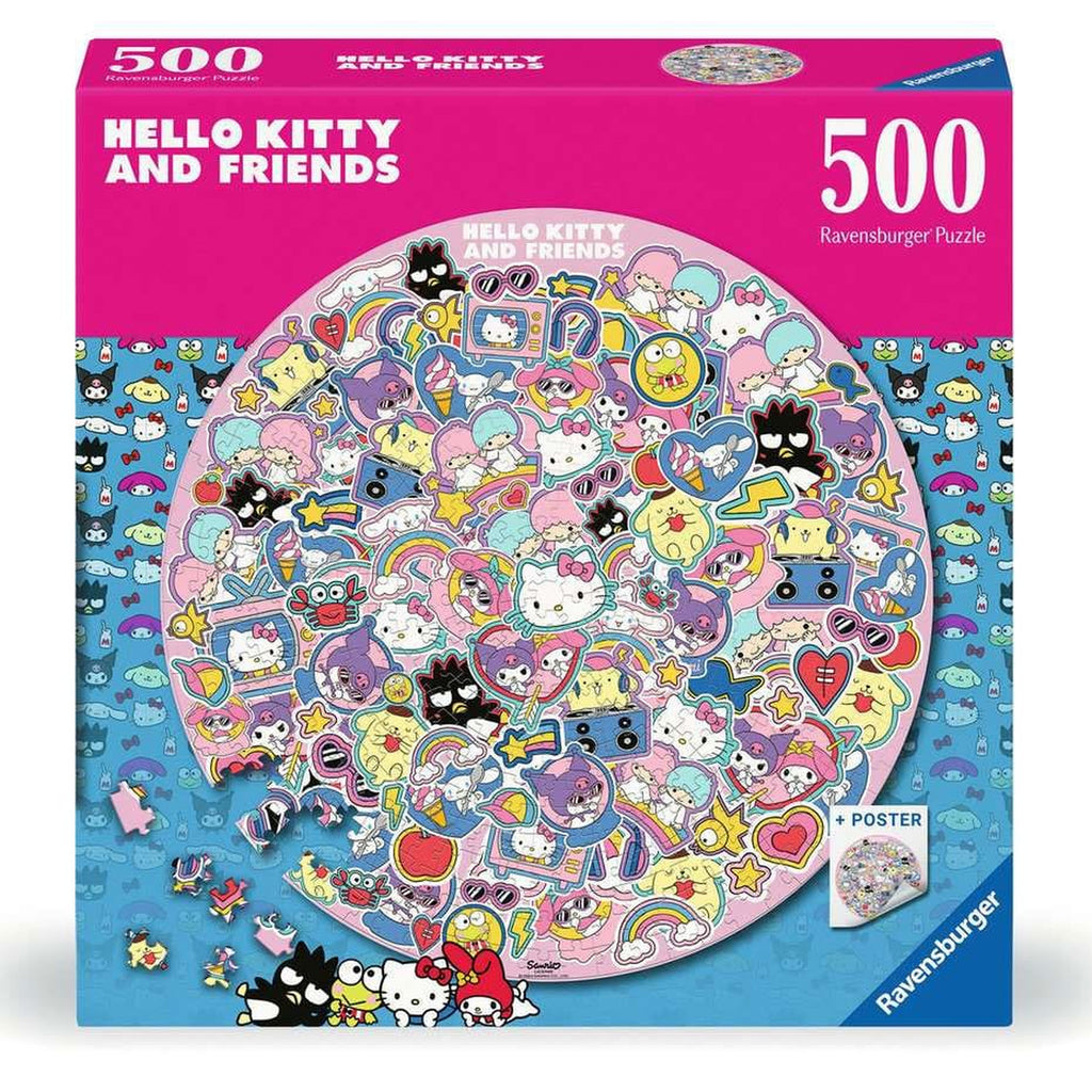 Produktbild Hello Kitty and Friends Rundt Pussel (500 Bitar)
