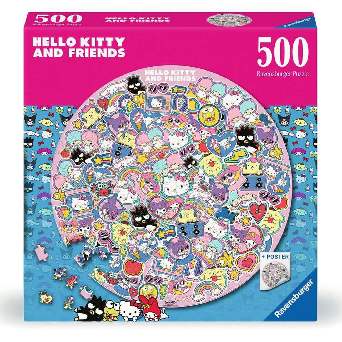 Produktbild Hello Kitty and Friends Rundt Pussel (500 Bitar)