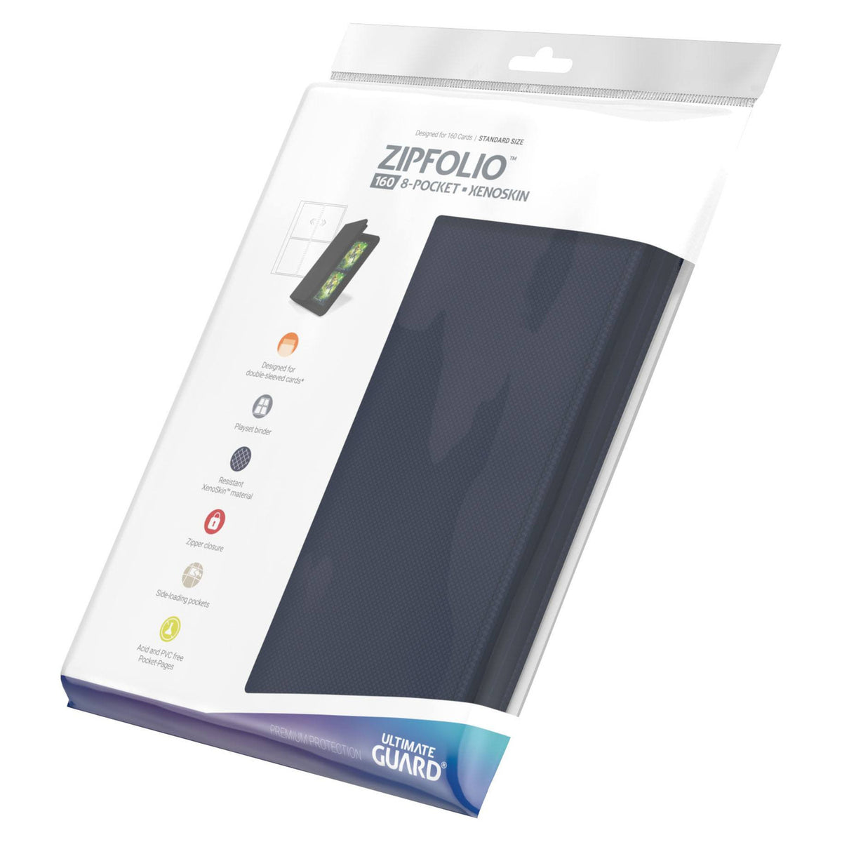Produktbild Ultimate Guard Zipfolio 160 8-Pocket Xenoskin - Blå