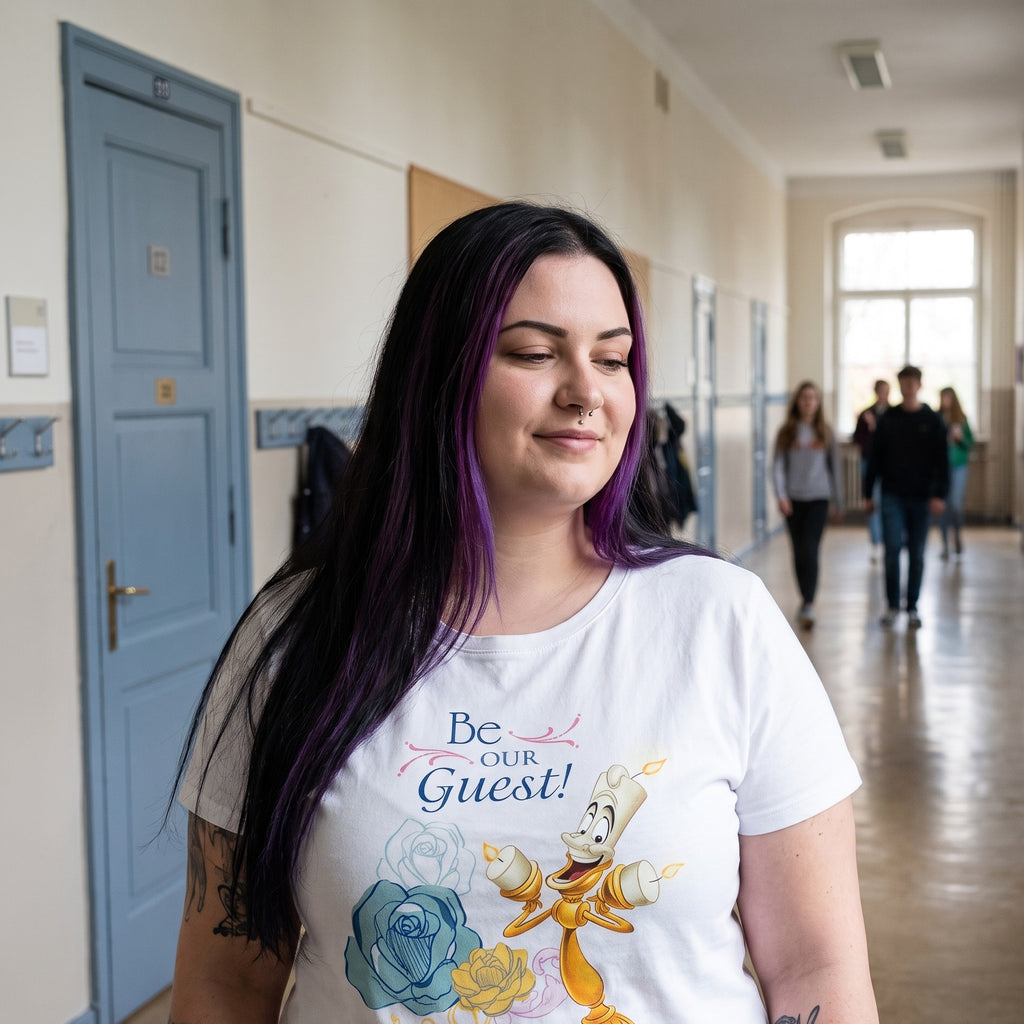 Produktbild Skönheten och Odjuret - Be Our Guest dam-T-shirt vit