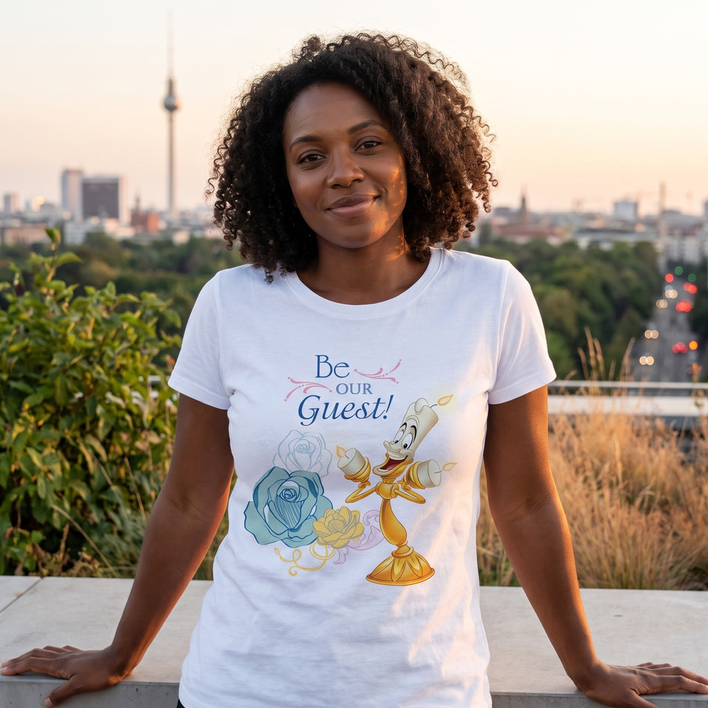 Produktbild Skönheten och Odjuret - Be Our Guest dam-T-shirt vit