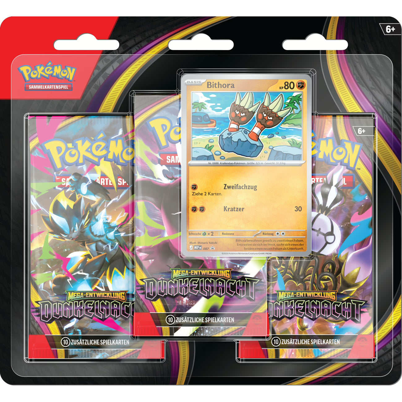 Produktbild Pokémon - Megautveckling Mörkernatt 3-pack Blister