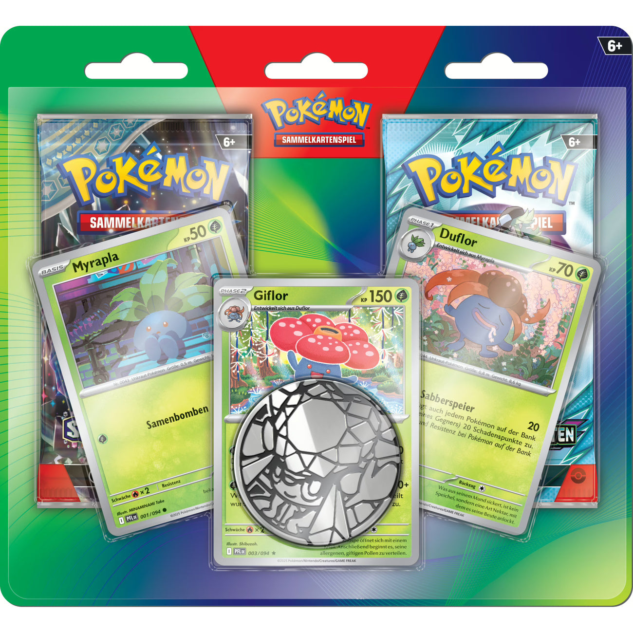 Produktbild Pokémon – Oddish, Gloom & Vileplume Samlarkort Booster 2-pack med Mynt