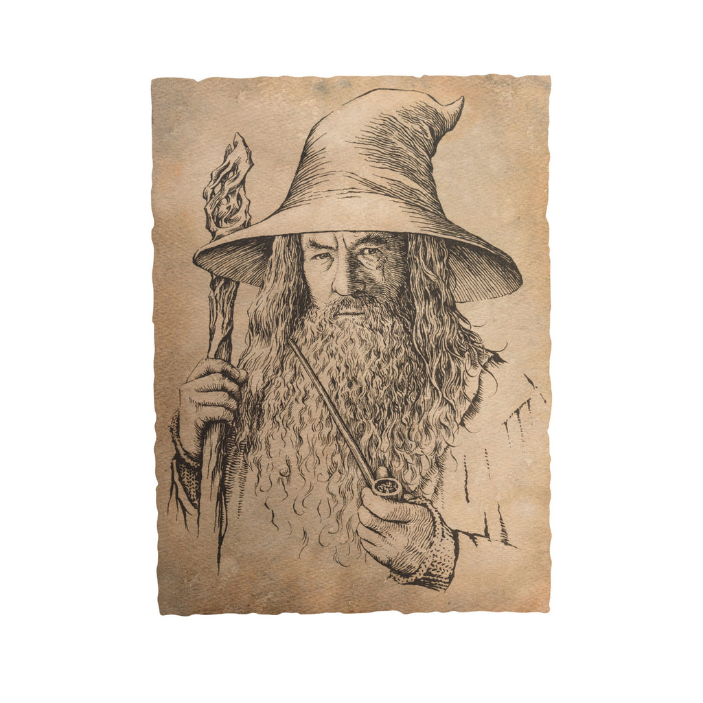 Produktbild Hobbit Konsttryck Porträtt av Gandalf den Grå 21 x 28