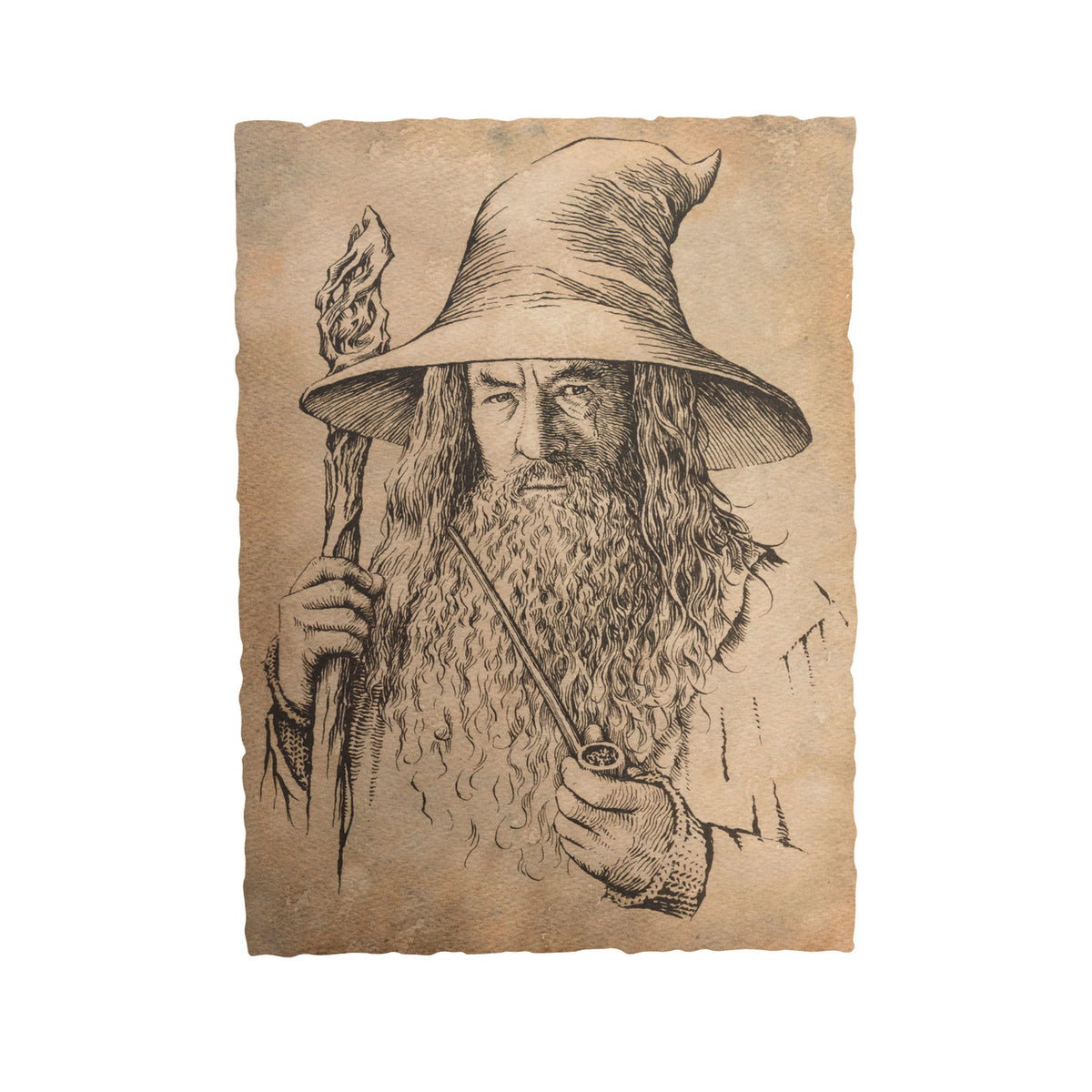 Produktbild Hobbit Konsttryck Porträtt av Gandalf den Grå 21 x 28