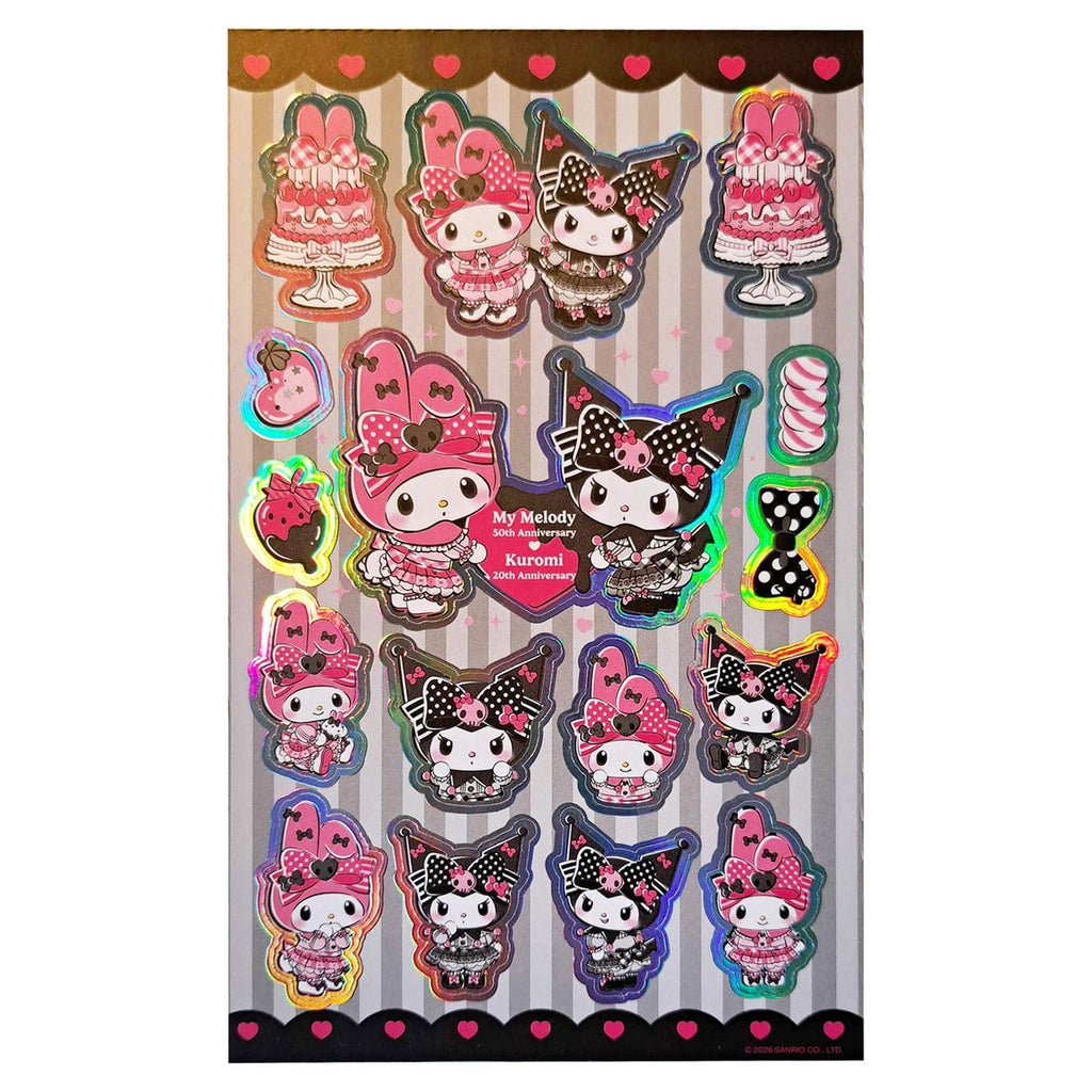 Produktbild Sanrio Pink Black Party Series klistermärkespaket Kuromi & My Melody