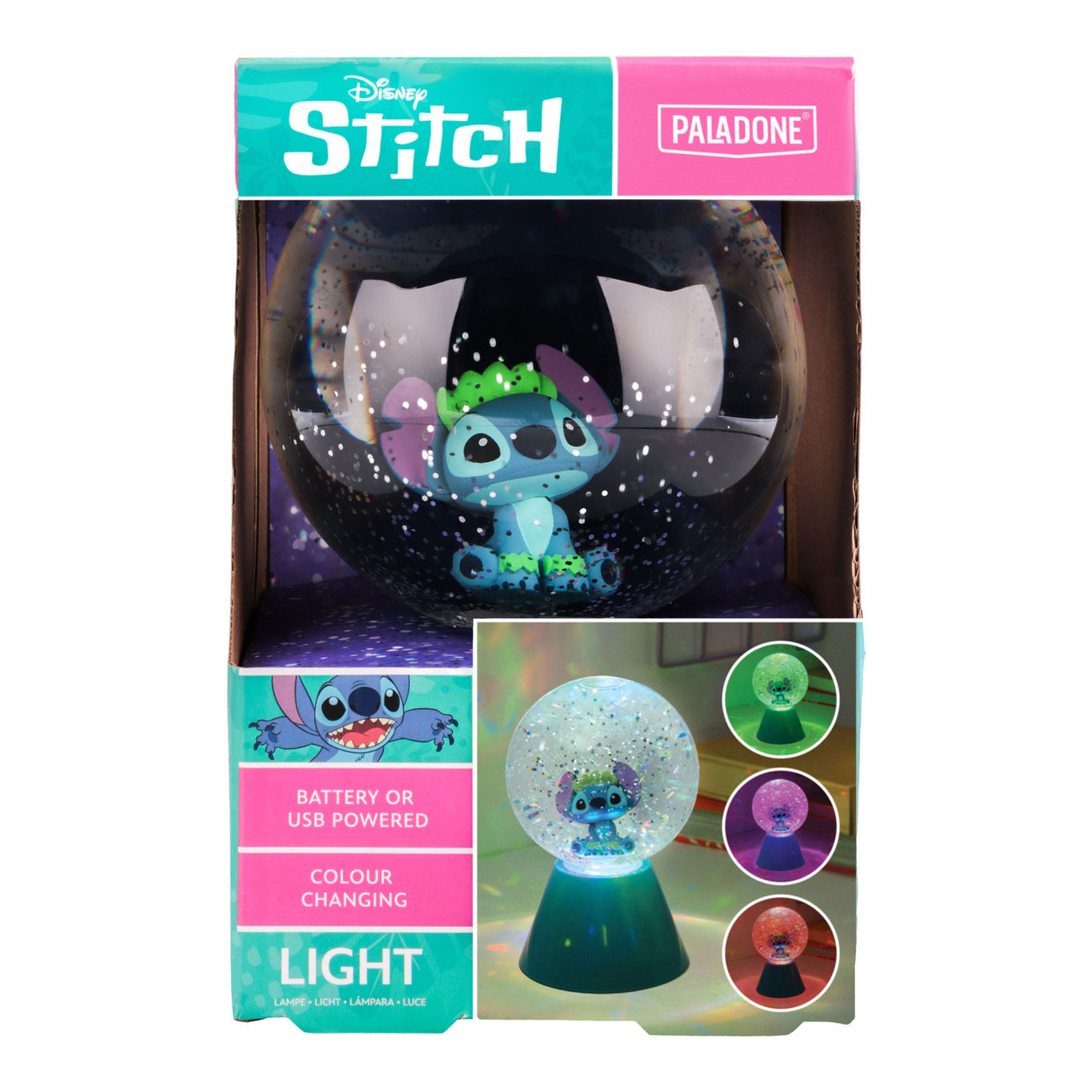 Produktbild Lilo & Stitch LED-lampa Stitch Glitterkula 17 cm