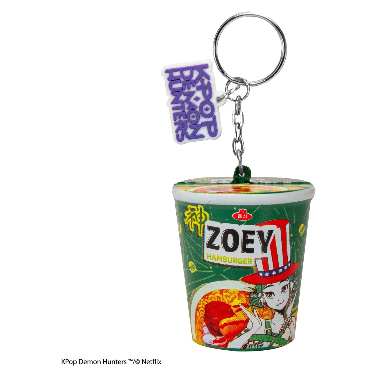 Produktbild KPop Demon Hunters Squishy Nyckelring Zoey Hamburger