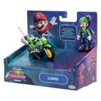 Produktbild Super Mario Galaxy – Luigi actionfigur från filmen med motorcykel