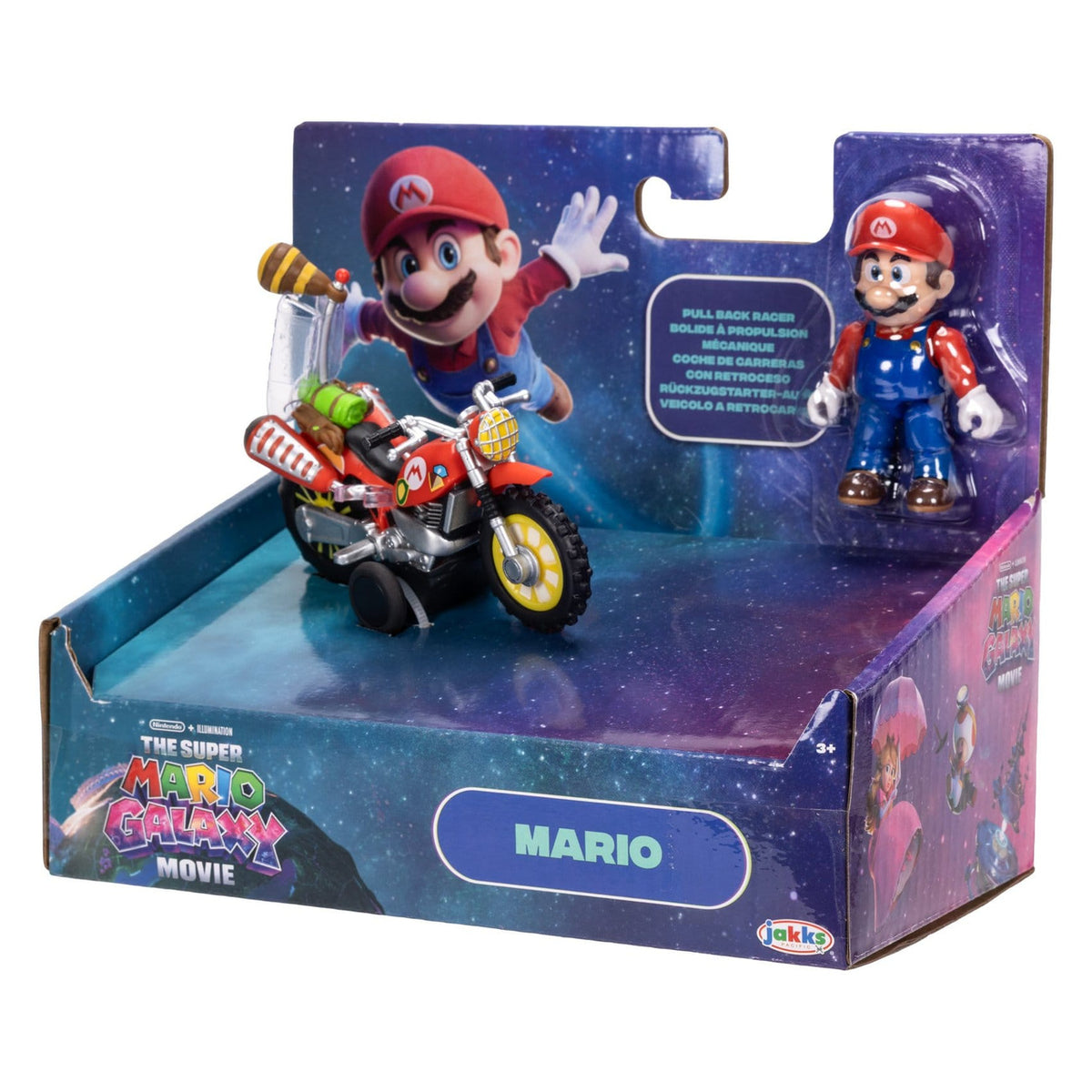 Produktbild Super Mario Galaxy Movie actionfigur med motorcykel