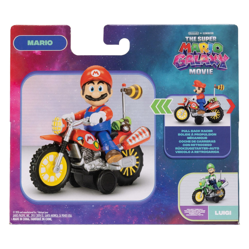 Produktbild Super Mario Galaxy Movie actionfigur med motorcykel
