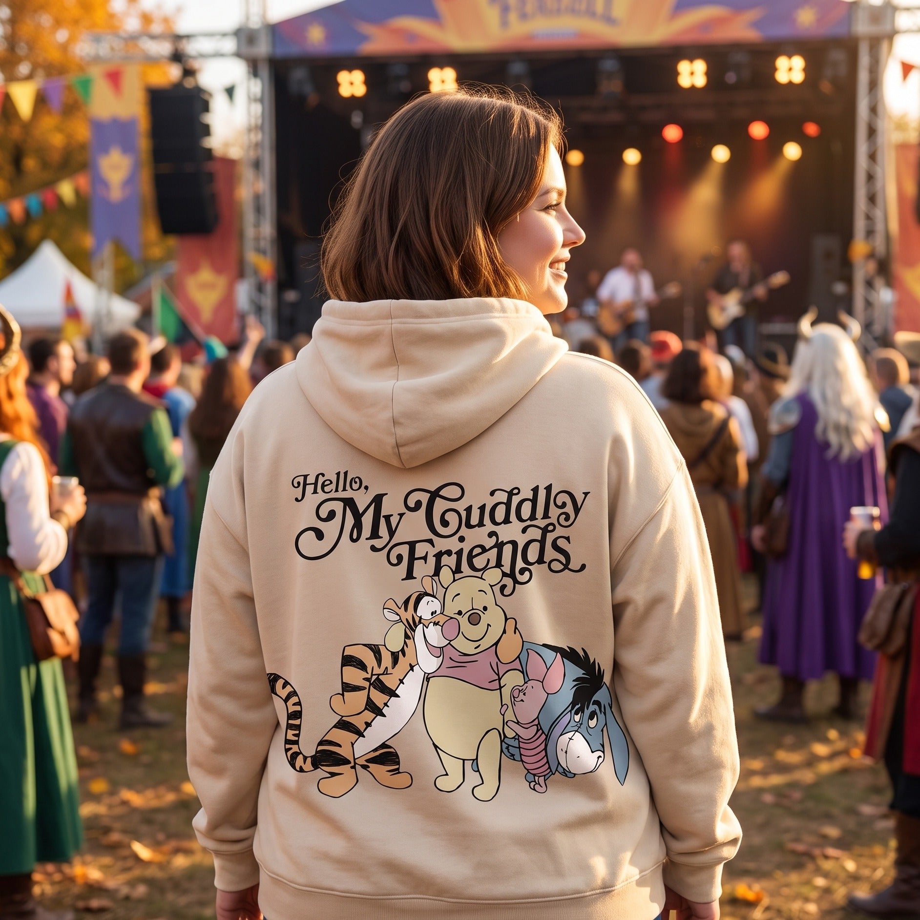 Produktbild Nalle Puh - Friends Hoodie beige
