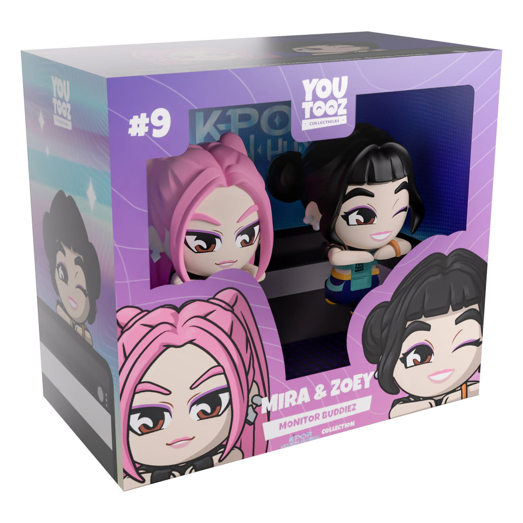 Produktbild KPop Demon Hunters - Mira och Zoey Monitor Buddiez vinylfigursset