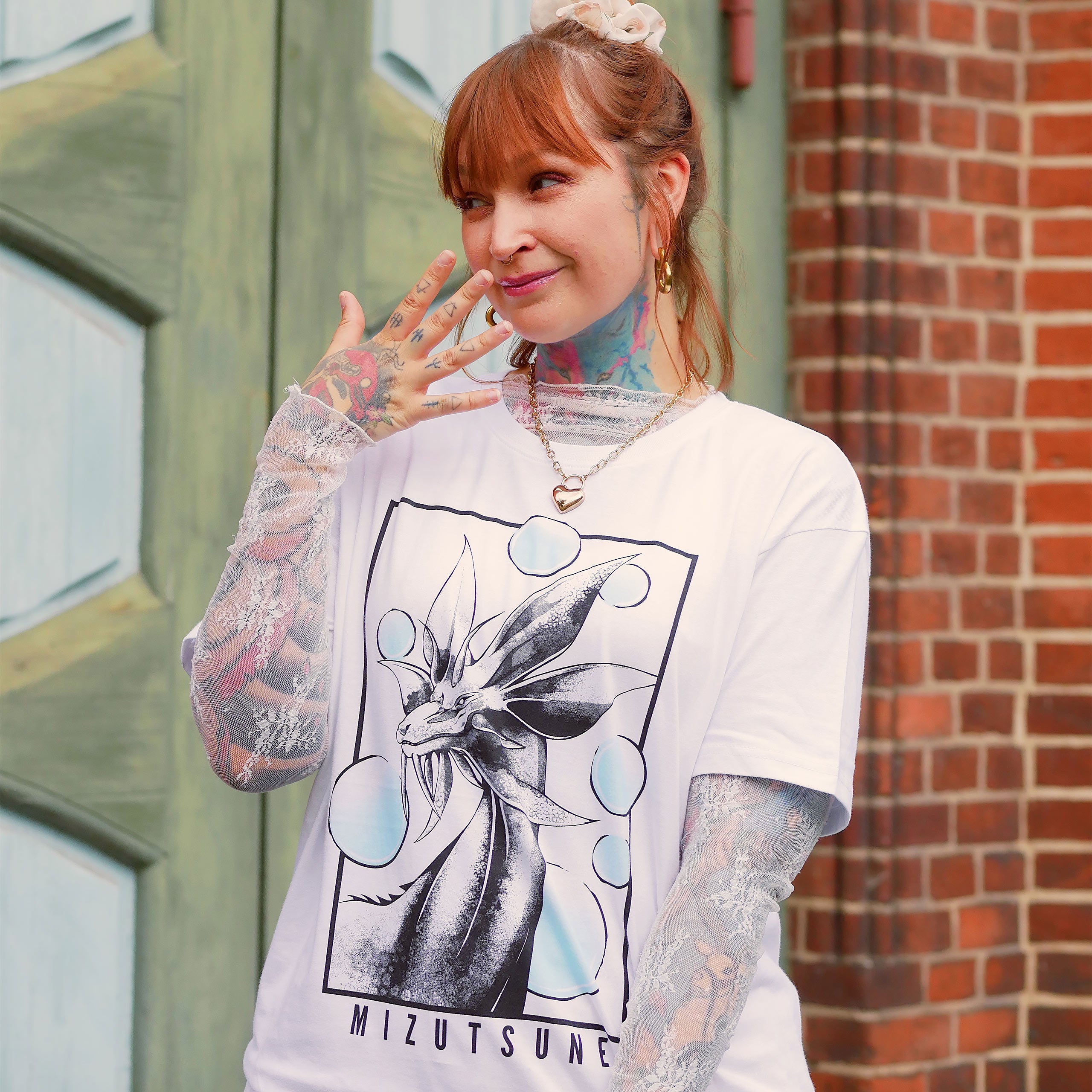 Produktbild Vit Mizutsune T-shirt för Monster Hunter-fans
