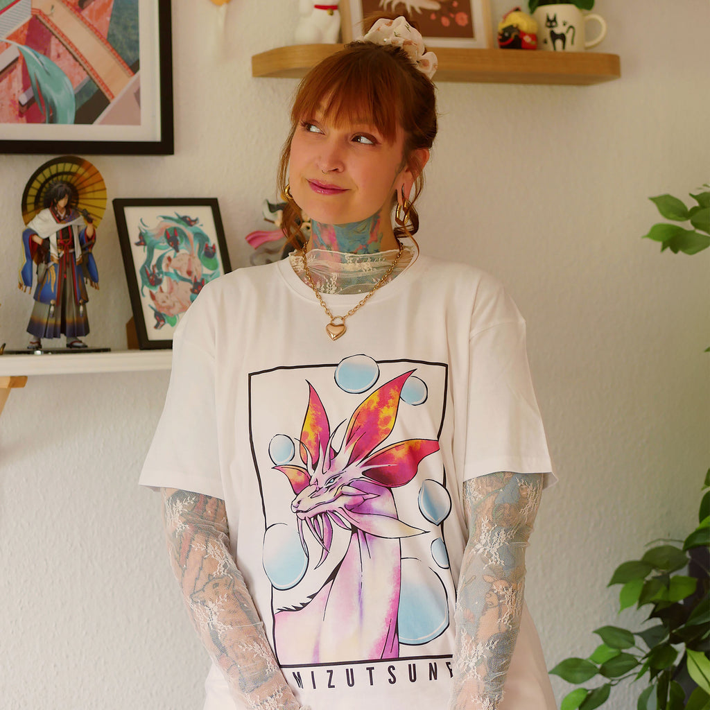Produktbild Mizutsune T-shirt vit Limited Edition för Monster Hunter-fans