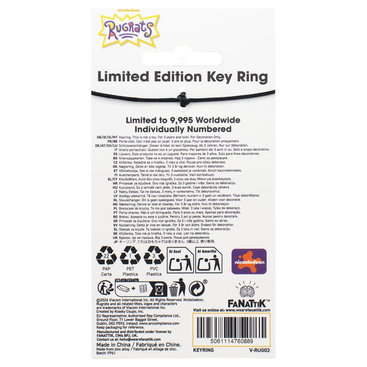 Produktbild Rugrats - Tommy Pickles 35th Anniversary Limited Edition Nyckelring