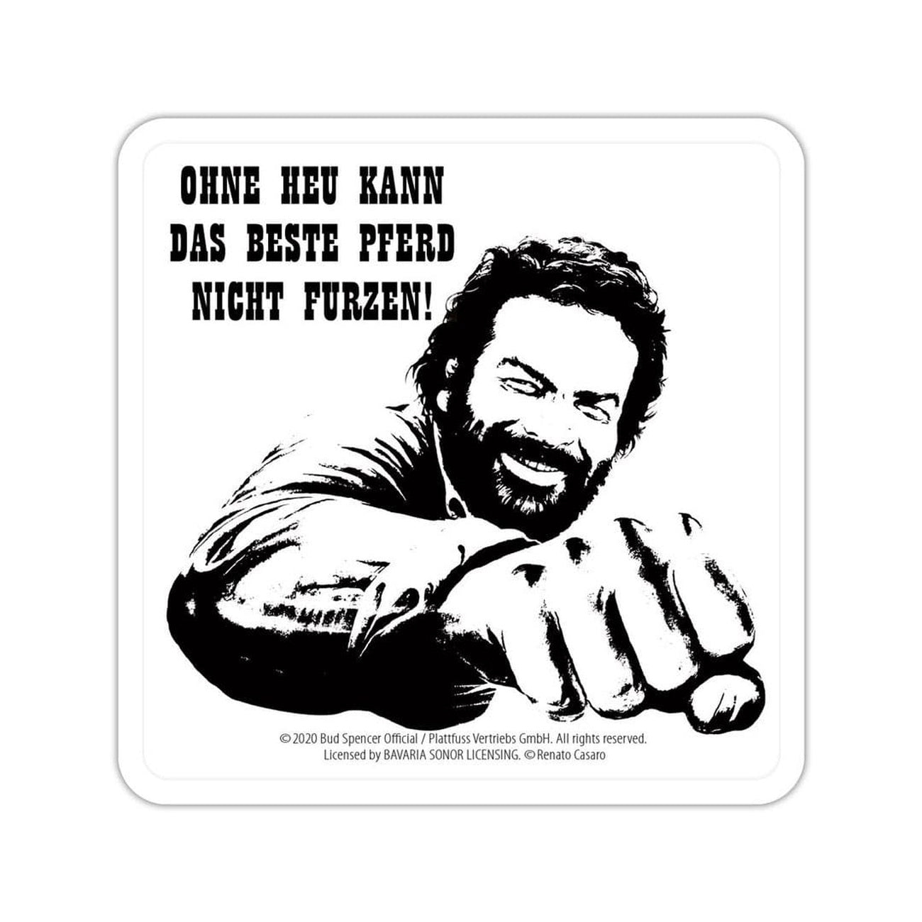 Produktbild Bud Spencer ölunderlägg i metall Näve Häst 10 x 10 cm
